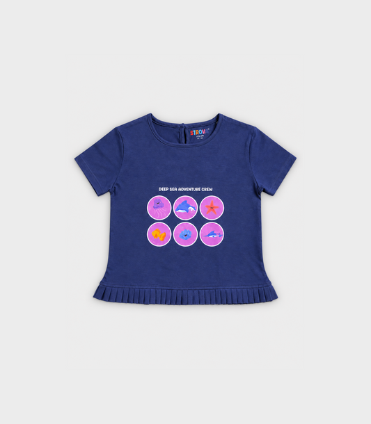 Marine Navy Frill T-Shirt