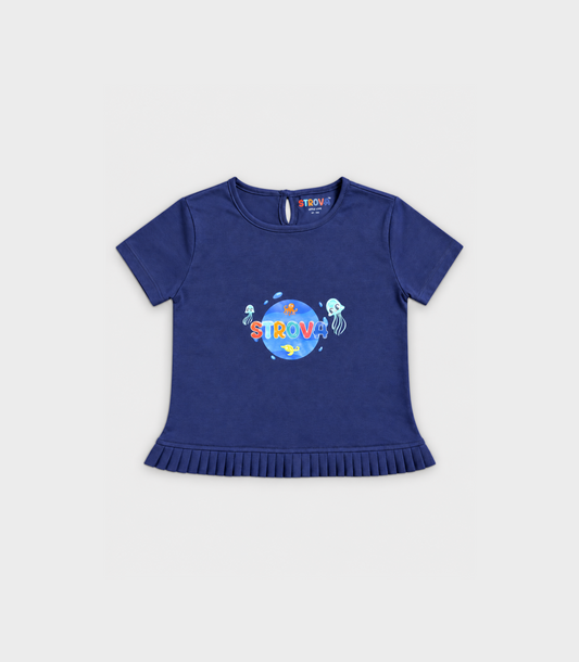 Marine Navy Frill T-Shirt